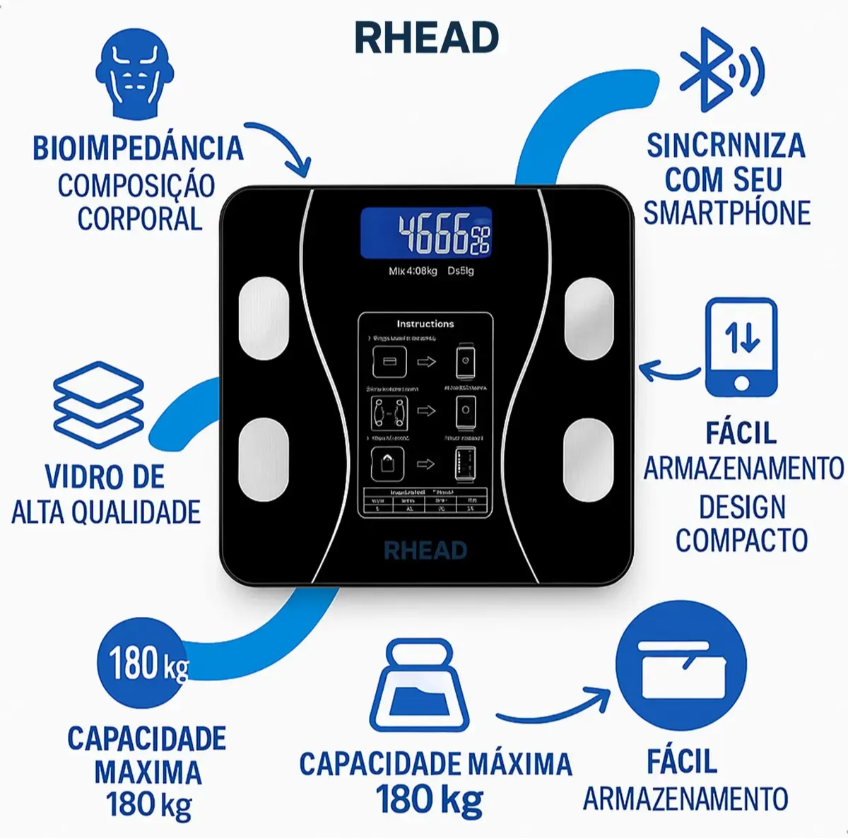 Balança digital de bioimpedância