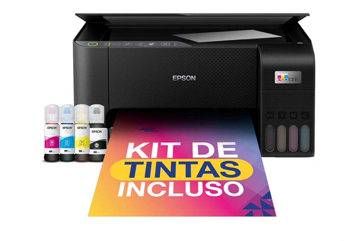 Impressora Epson EcoTank L3250 com kit de tintas incluso